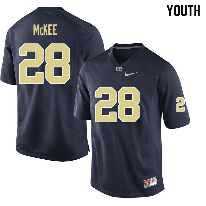 Youth #28 Anthony McKee Pittsburgh Panthers College Football Jerseys Sale-Navy